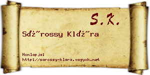 Sárossy Klára névjegykártya