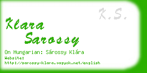 klara sarossy business card